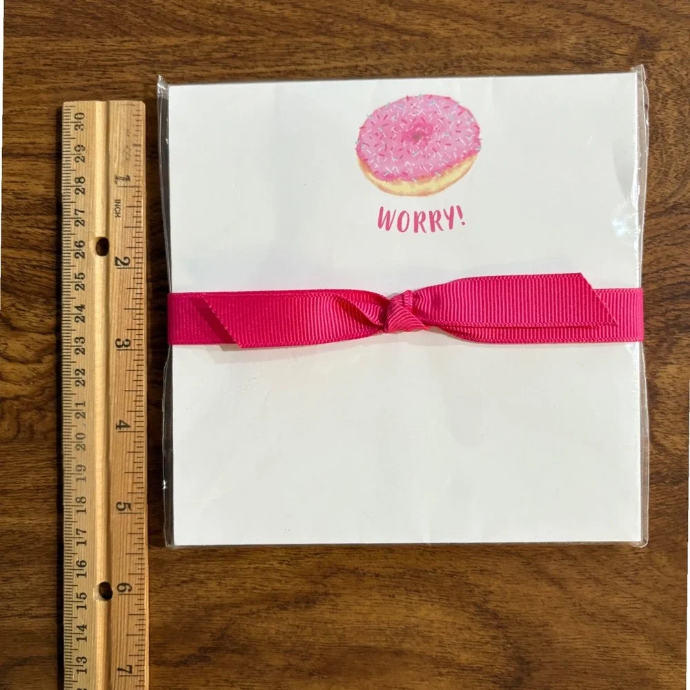 Pun Fun Gift Donut Worry Pink‎ Notepad Desk Stationery Made in USA 50 Pages